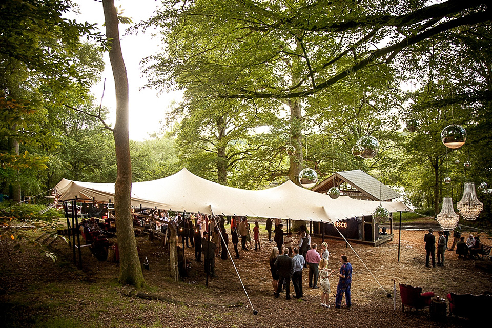 Sequins, Chandeliers and Disco Balls: A Decadent Festival Inspired Wedding in the Woods
