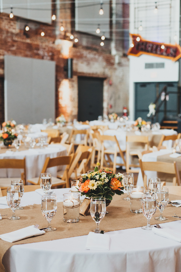 Cool Cotton Mill Wedding with a Modern Rustic Colour Palette