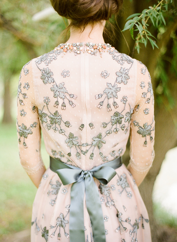 Melanies Grey and Blush Wedding Gown