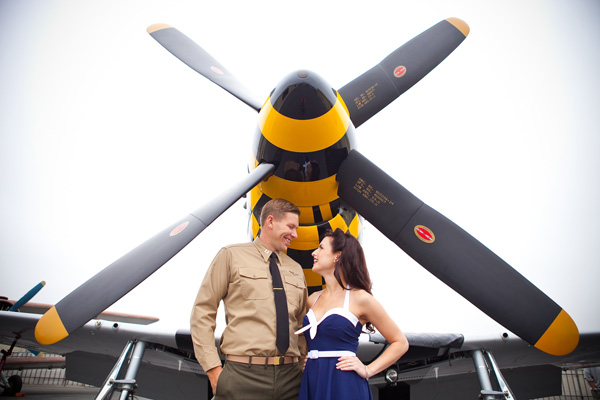 Vintage Military Pin-Up Engagement Photos