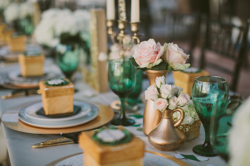 Emerald Green & Gold Engagement Party Inspiration