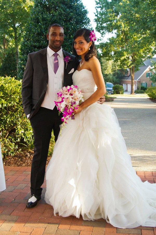 Romantic Plum and Silver Country Club Wedding in North Carolina
