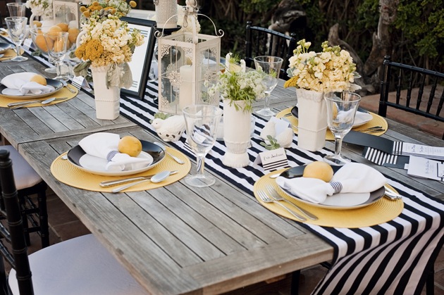 Modern Chic Wedding Ideas: Black & White Stripes + Pops Of Yellow