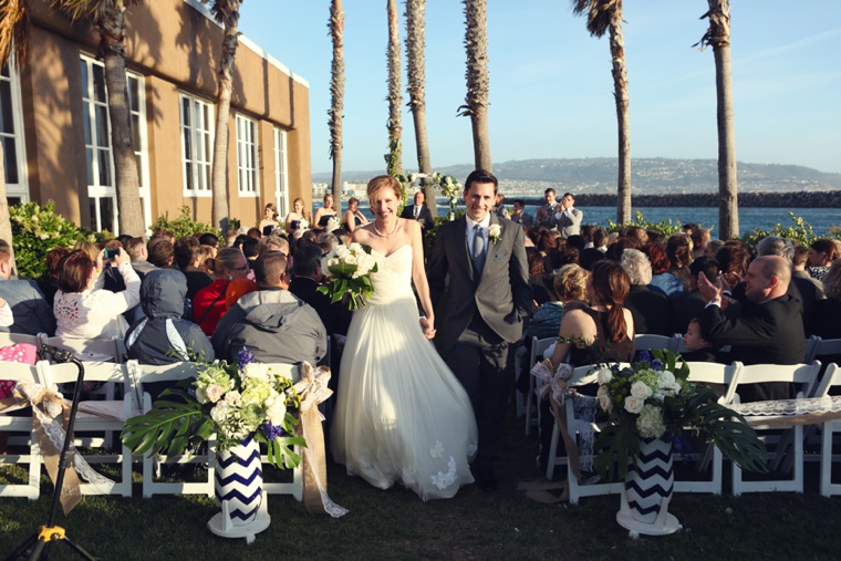 Elegant Coastal-Themed Navy and White Wedding