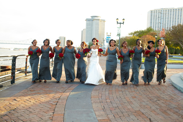 {New Orleans} Wedding with Charcoal Gray and Merlot Color Scheme: Allyson + Justin