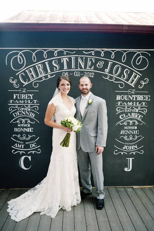 Classic Alabama Wedding with a Chalkboard Photobooth