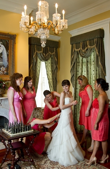 Eclectic Peach & Pink Savannah Wedding