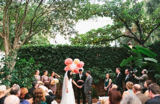 A Peach and Blue Wedding with Cinematic Flair