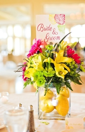 Yellow & Pink Beach Wedding from Macon Photography