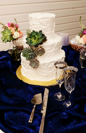 An Austin Wedding that Uses Succulents and Chevron