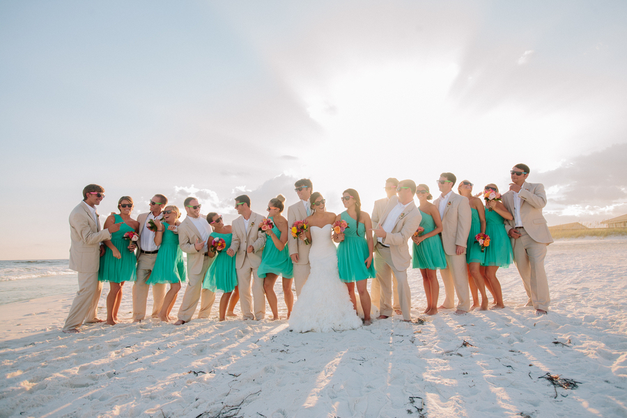 Aqua & Orange Florida Beach Wedding