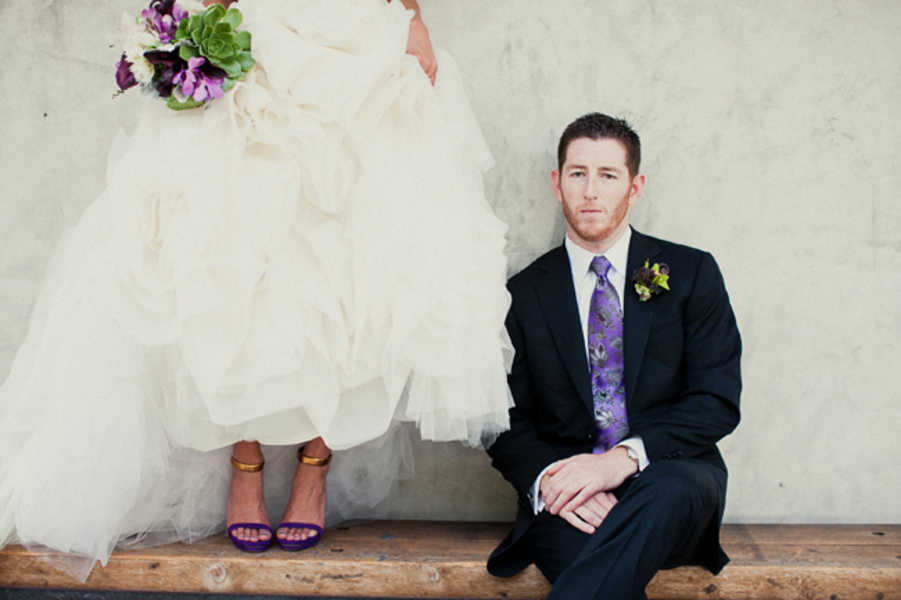 Modern Purple and Green California Wedding