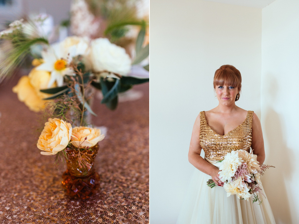 An Incredible Sequinned Vintage Dress for an Intimate Cornish Beach Wedding