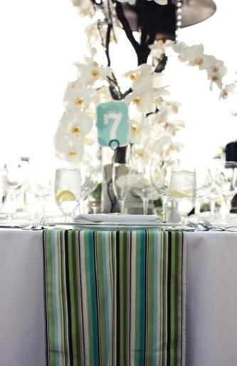 Modern White, Green & Aqua Wedding