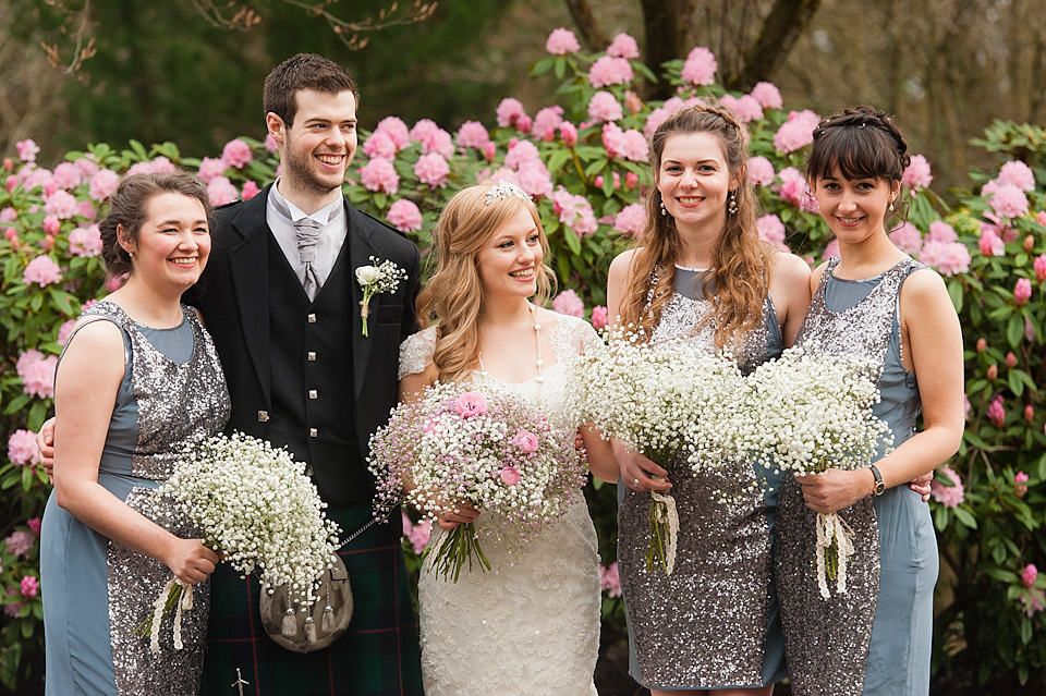 Gypsophila Bouquets For A Pretty Handmade Scottish Wedding in the Spring