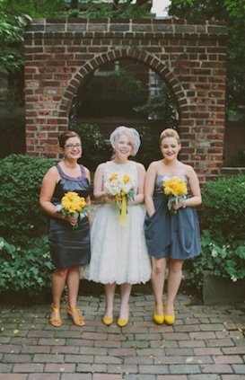 Retro Chic Grey and Yellow Garden Wedding