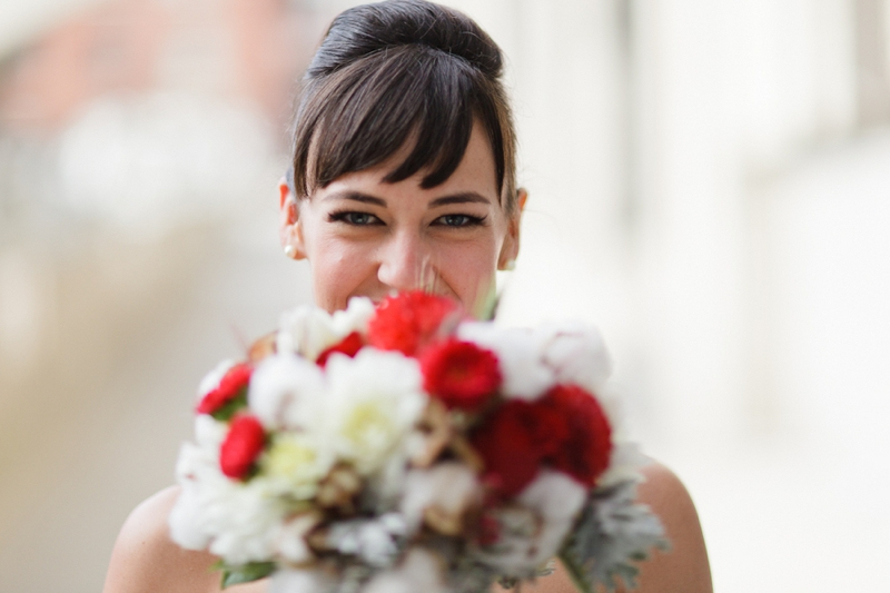Red & White 1960s Inspired Seattle Wedding