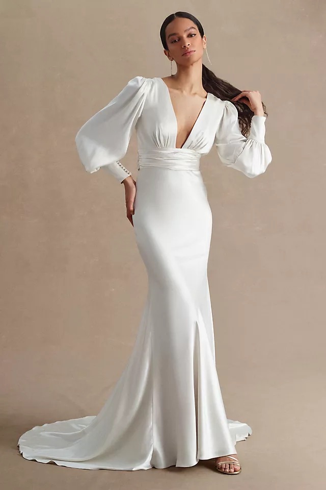 Clara Plunge V-Neckline Wedding Gown Image 1