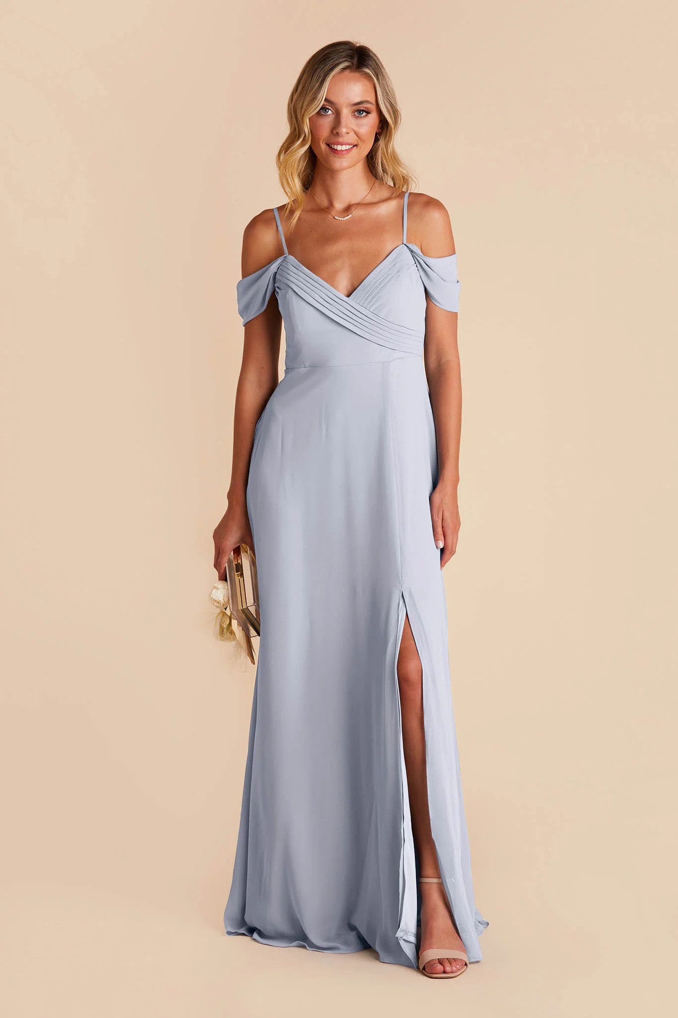 Spence Chiffon Dress in Ice Blue Image 1