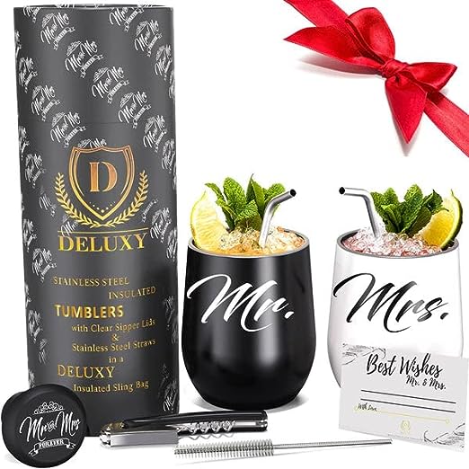 Mr. and Mrs. Wine Tumblers Image 1