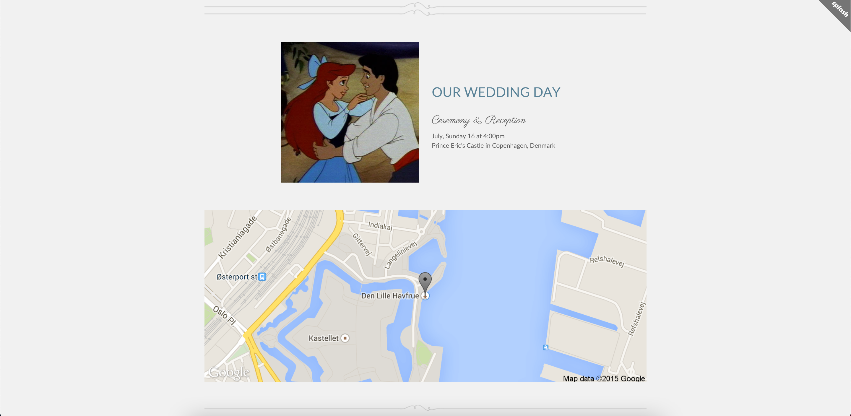 Prince Eric & Ariel's Wedding Website