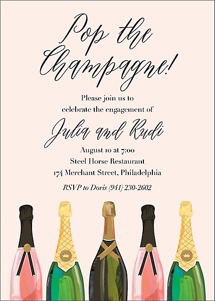 Pop the Champagne Engagement Party Invitation Image 1