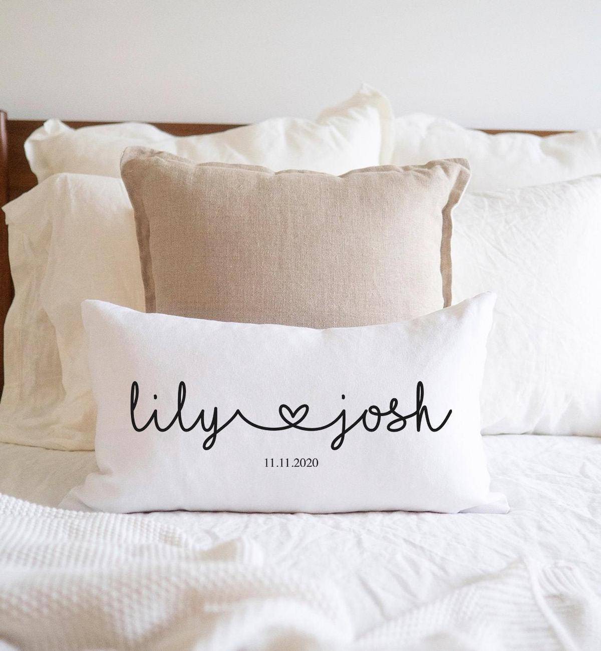 Personalized Couples Pillow Case&nbsp;via Etsy