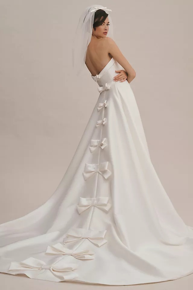 Penelope Strapless Bow-Back A-Line Wedding Gown Image 1