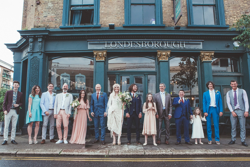 A 70s Bohemian Inspired Bride and her Relaxed London Pub Wedding