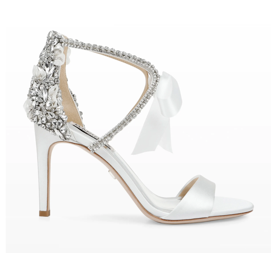 Bonita Crystal Satin Ribbon-Tie Cocktail High-Heel Sandals Image 1