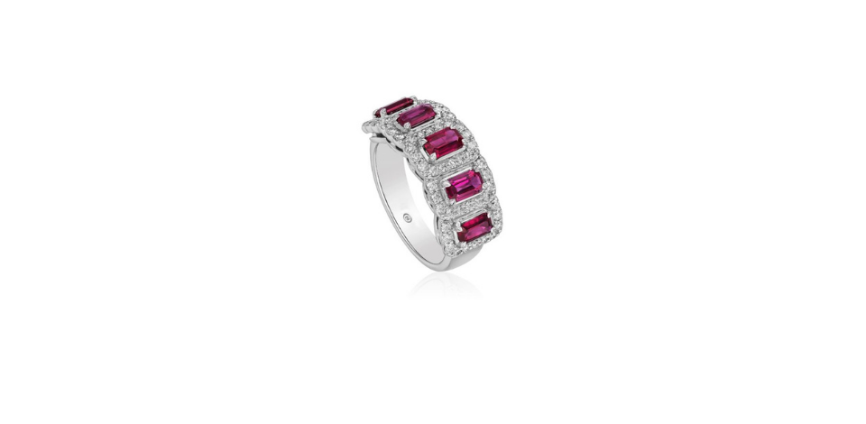 Christopher Designs Ruby and Diamond Band