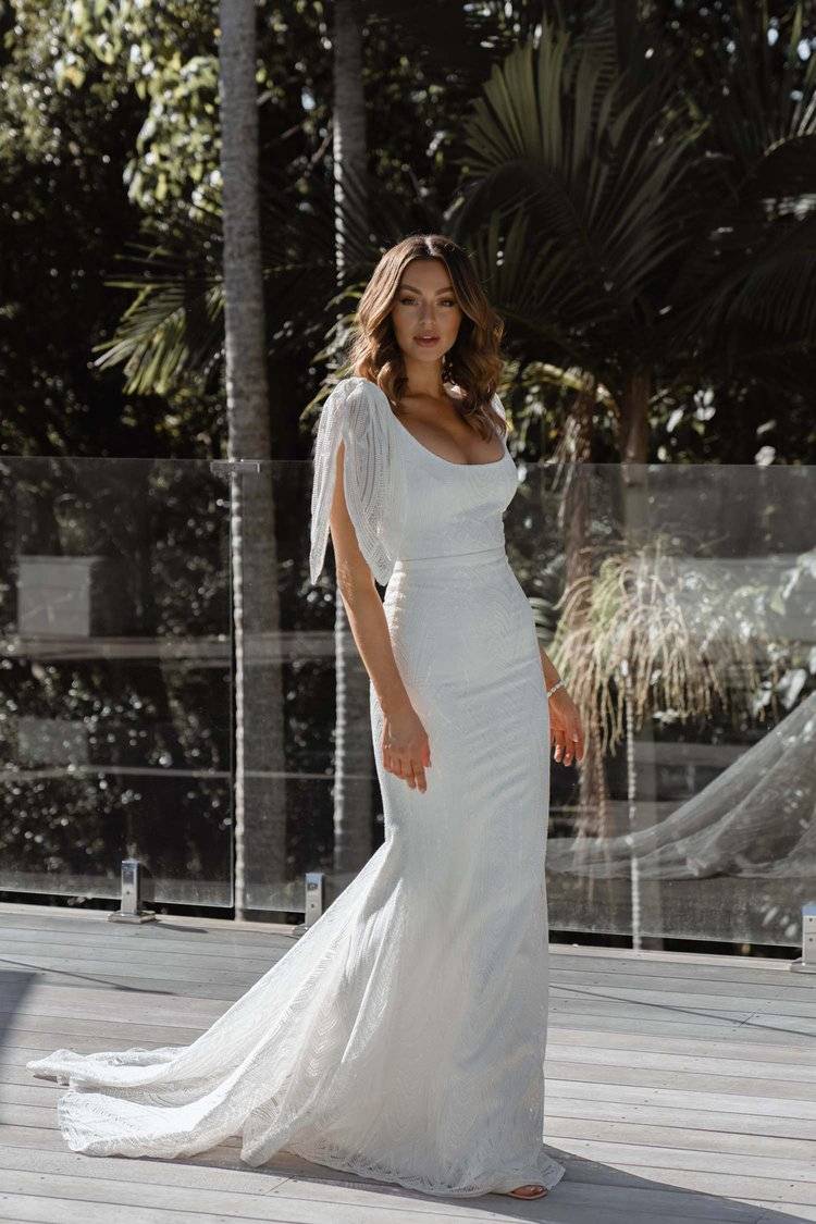 Silk boho best sale wedding dress