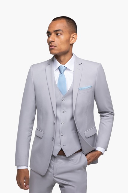 Cement Gray Notch Lapel Suit Image 1