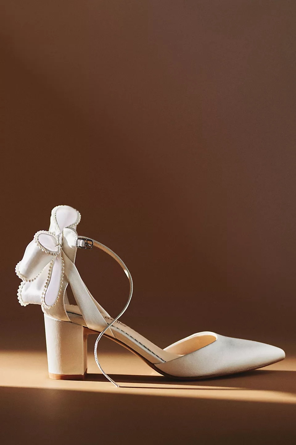 Molly Pearl Bow Block Heels Image 1