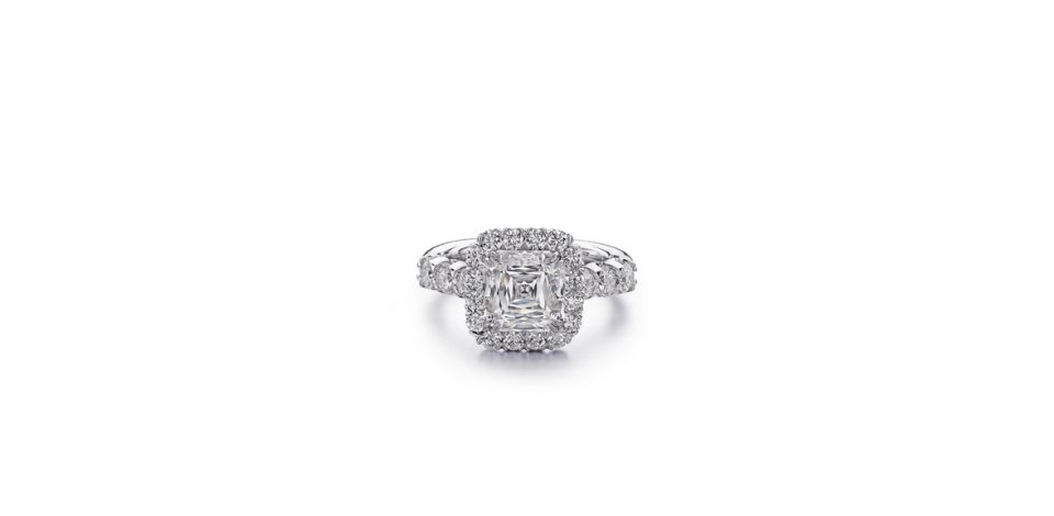 Asscher Crisscut Diamond Engagement Ring