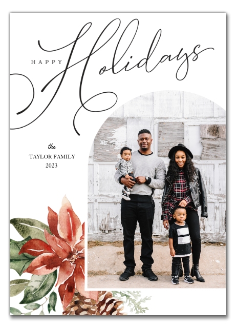 Poinsettia Arch Holidays Holiday Card Image 1