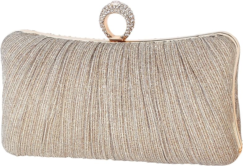 Gold Pleated Clutch Image 1